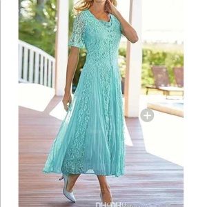 Teal Lace Petite Dress